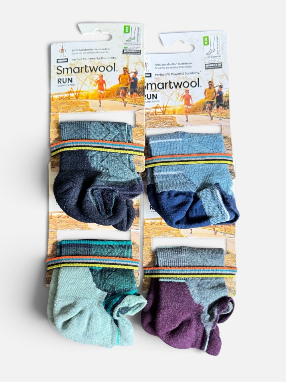 Smartwool women’s Athletic Run Socks - Blue, Teal, Navy, Mint & Purple Set